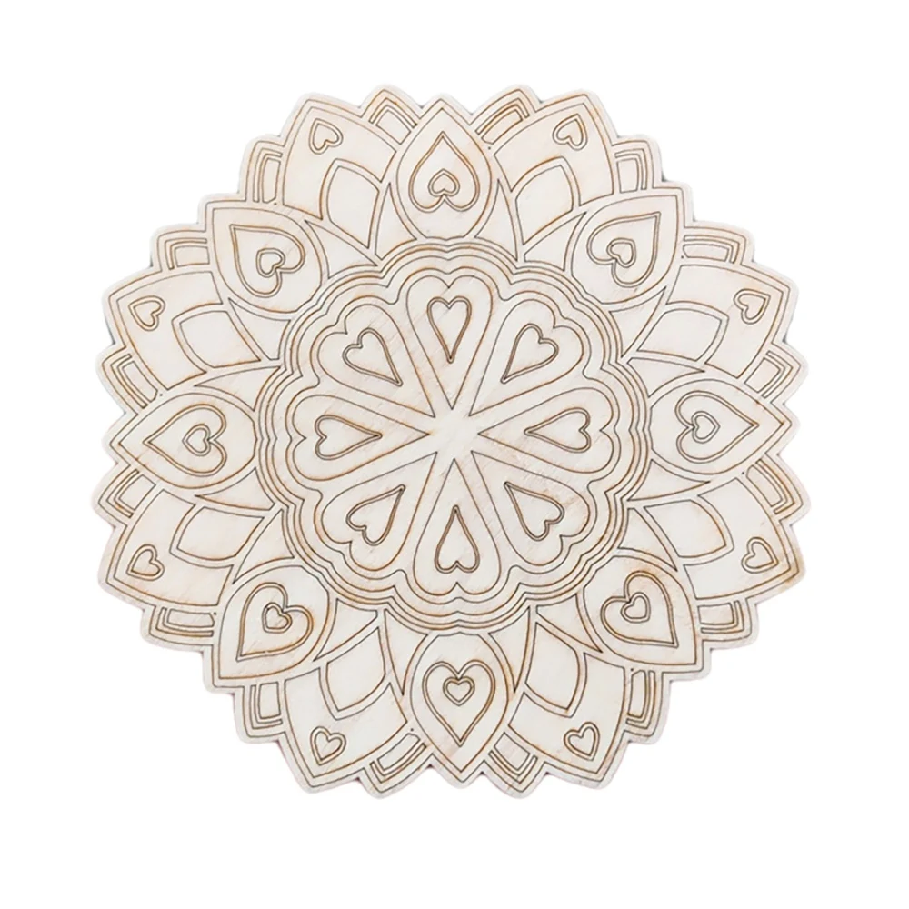 Flower of Life Wooden Crystal Base Stone Grid Wobble Plate Crystal Ball Yoga Meditation Grid Base G