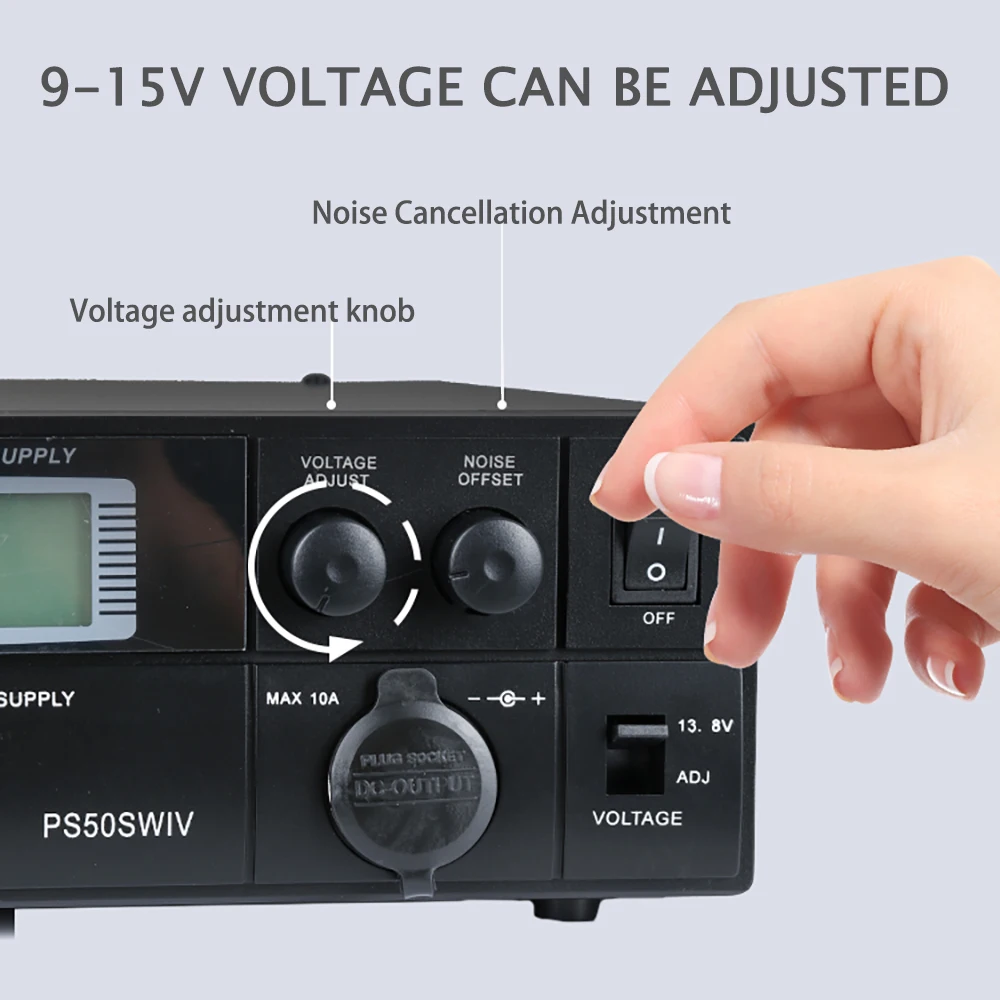 QJE PS50SWIV DC Switching Power Supply 9-15V Adjustable Power Supply DC Communication Switching Power Supply 13.8V 50A