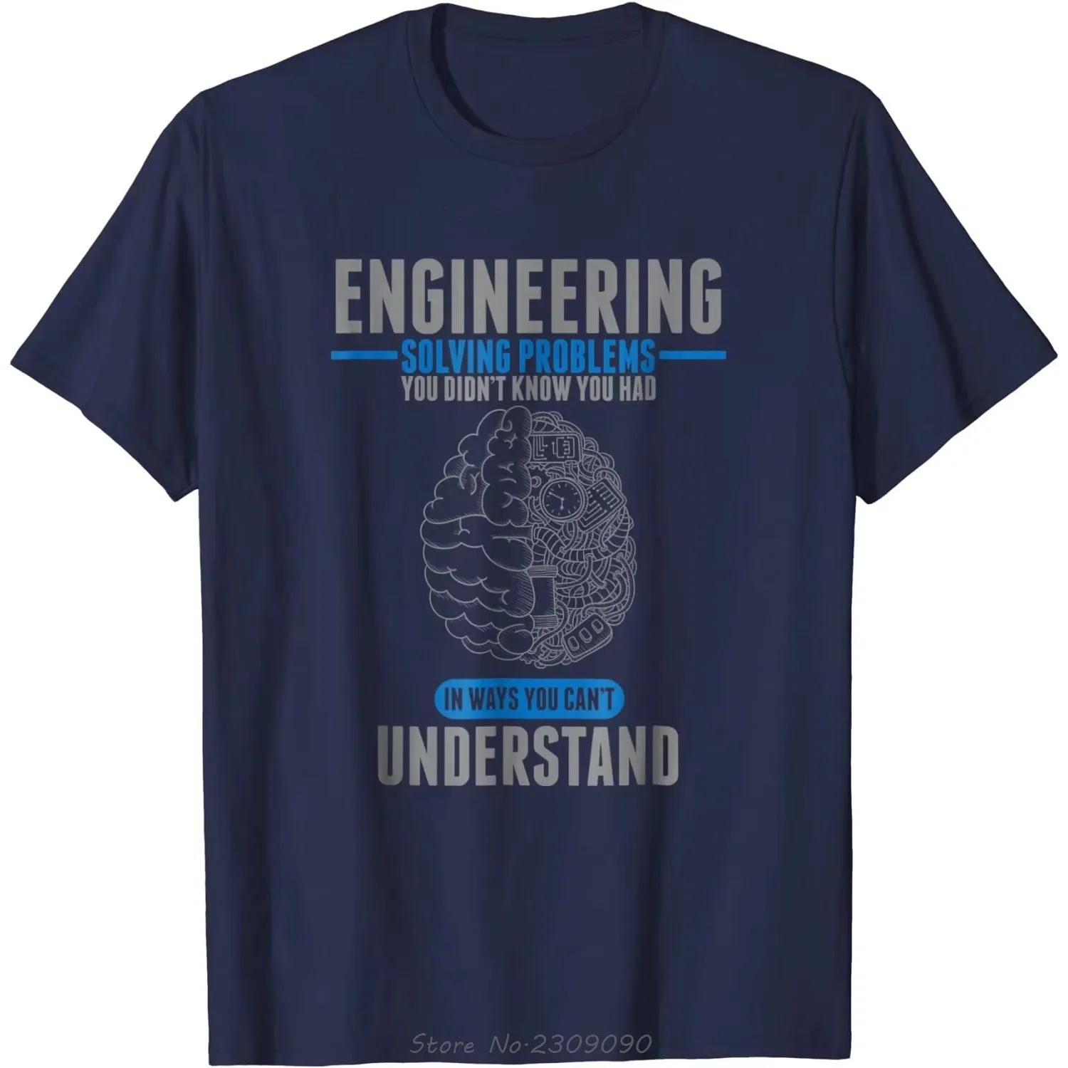 Engineering Solving Problems Graphic Tee Funny Cotton Short Sleeve T-Shirt for Men Casual