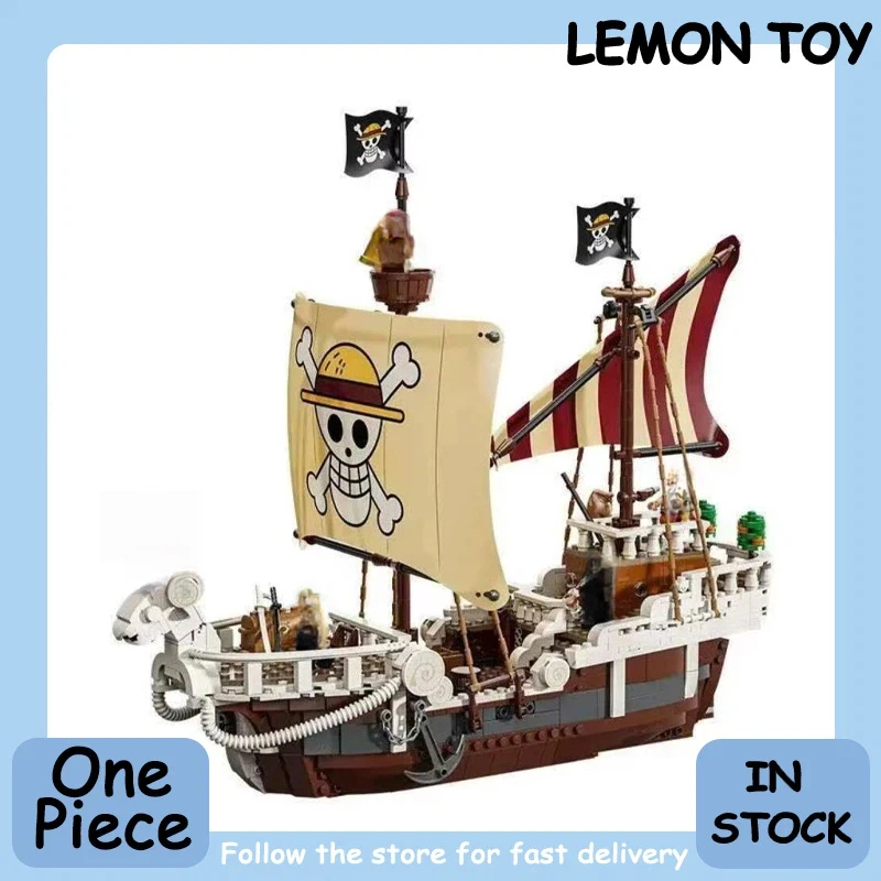 

One Piece Building Blocks Figurine Series Trendy Going Merry Pirate Ship Boys Assembly Toy Children'S Surprise Friends Kid Gift