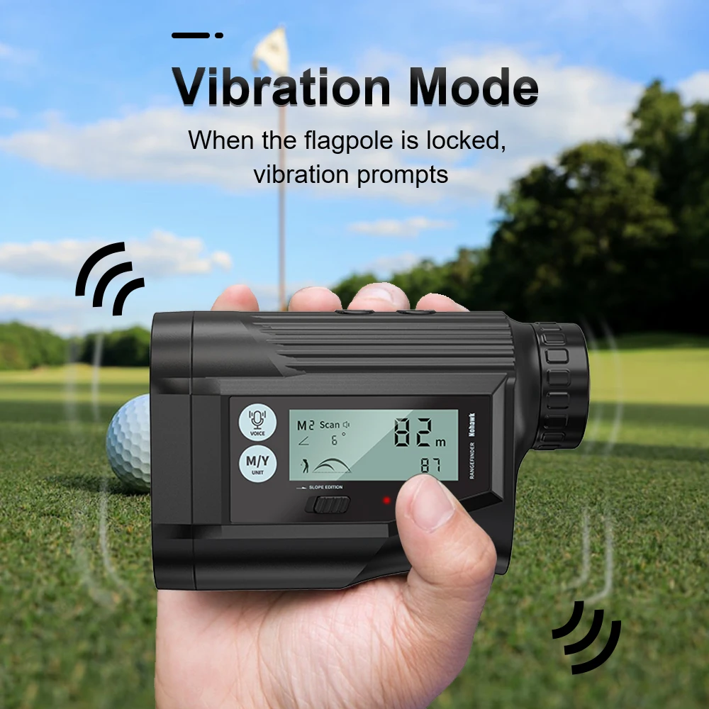 

600 Yards Professional Golf Laser Rangefinder with Voice Broadcast Touch Side Screen Slope Compensation Flagpole Lock Vibration