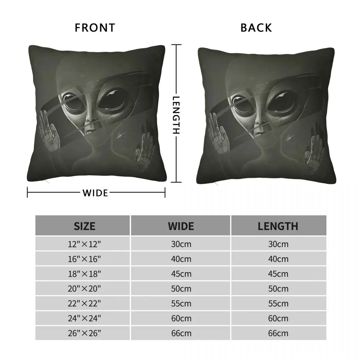Alien Look To Mirror Sci-fi Square Pillowcase Polyester Linen Velvet Creative Zip Decor Pillow Case Home Cushion Cover 18