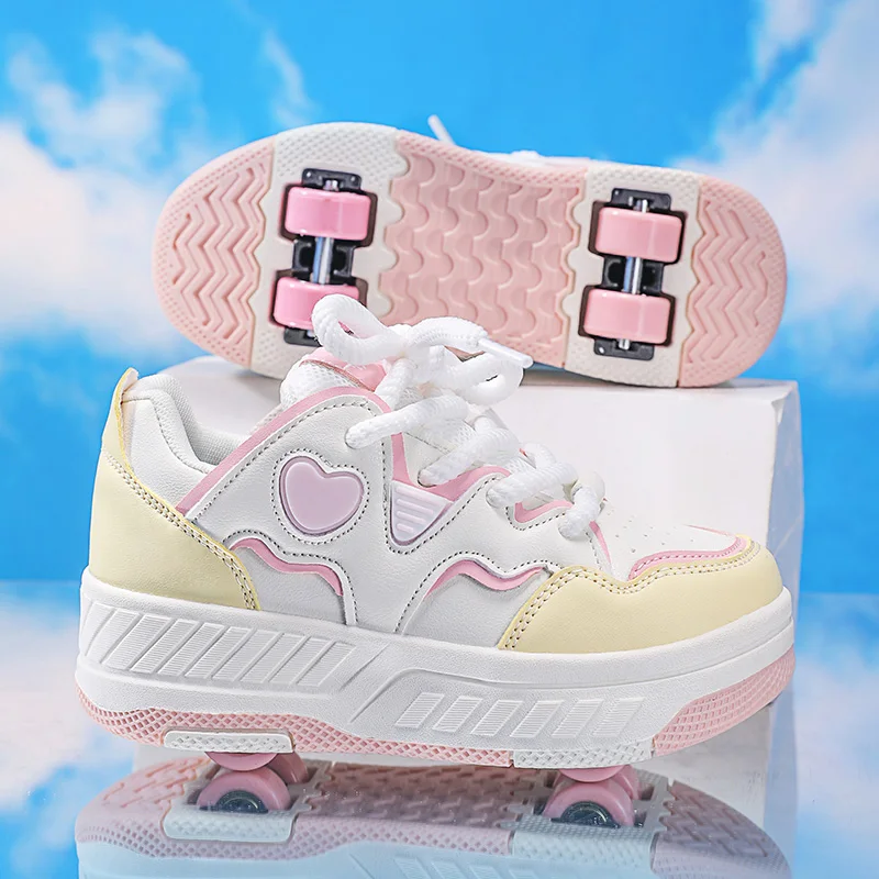 

2025 Fall & Winter New Kids' Heelys: Boys' & Girls' Invisible 4-Wheel Retractable Roller Shoes