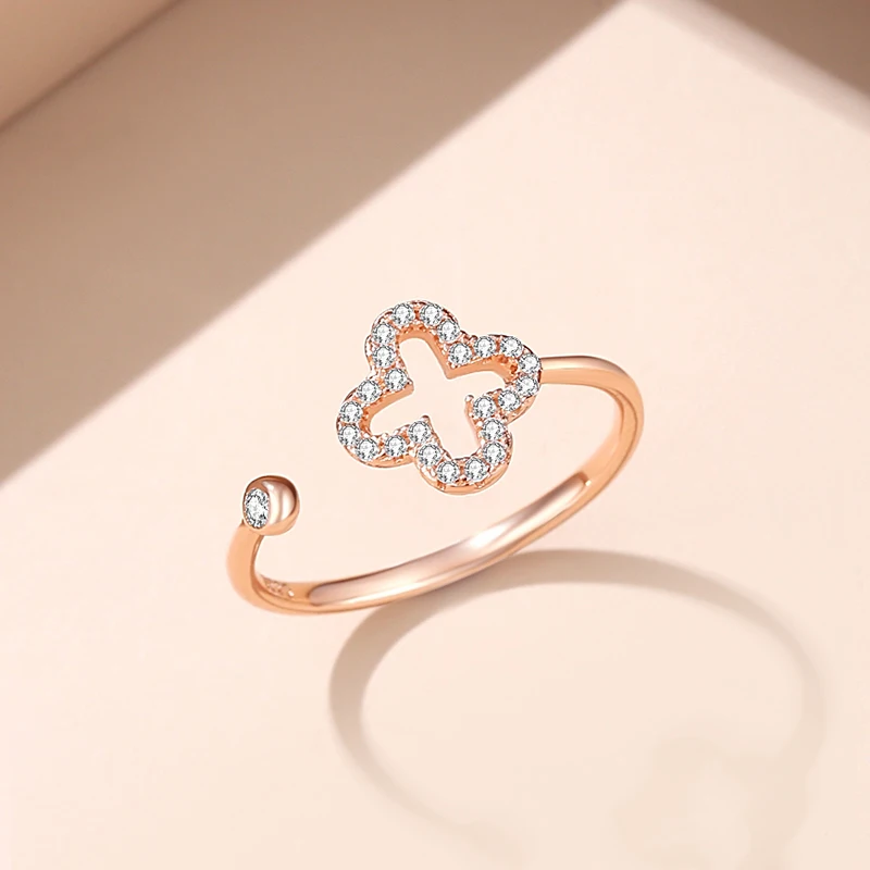 خاتم زوجين من الفضة الإسترليني S925 المشرقة للنساء ، مجوهرات حظ AAA CZ ، هدية حفلة عيد ميلاد ، الأوروبي