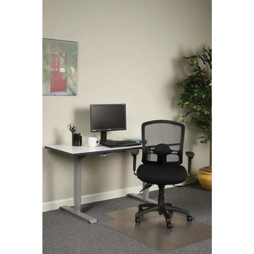 etros series petite mid-back multifunction mesh chair, black