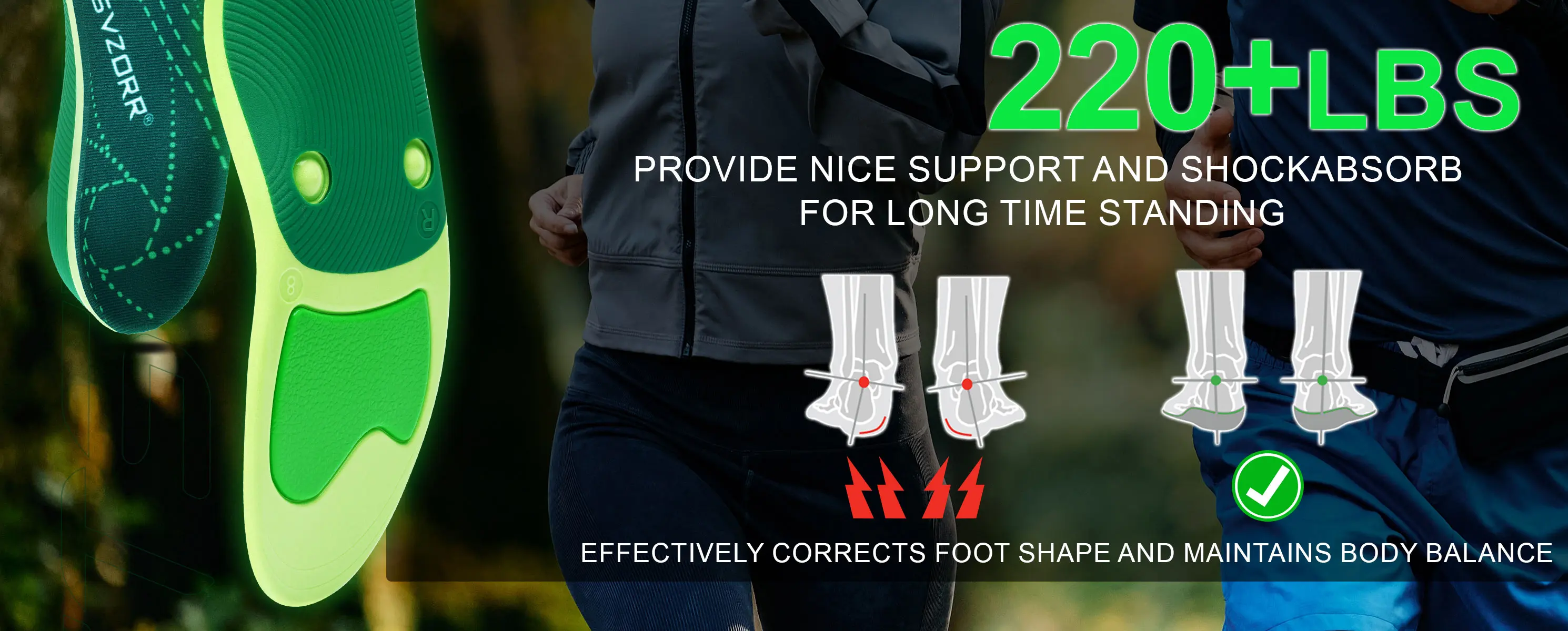 Orthopädische Sport-Einlegesohle zur Linderung von Plantarfasziitis, Plattfuß, hohe Fußgewölbestütze, für Männer und Frauen, Arbeits-Orthesen-Einlage, Schuh-Sneaker-Sohle – Detail 3