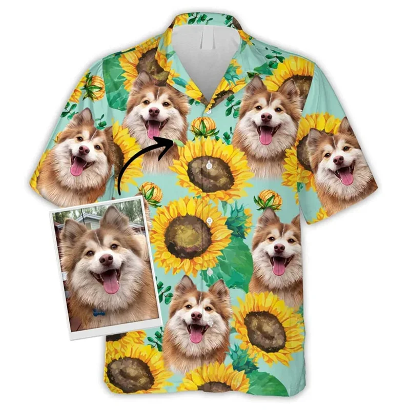 Harajuku Summer New 3D Cute Animal Doggy Dog Printing Shirts Dogs Graphic Short Shirts Men Fashion Funny Blouses Clothing Shirts