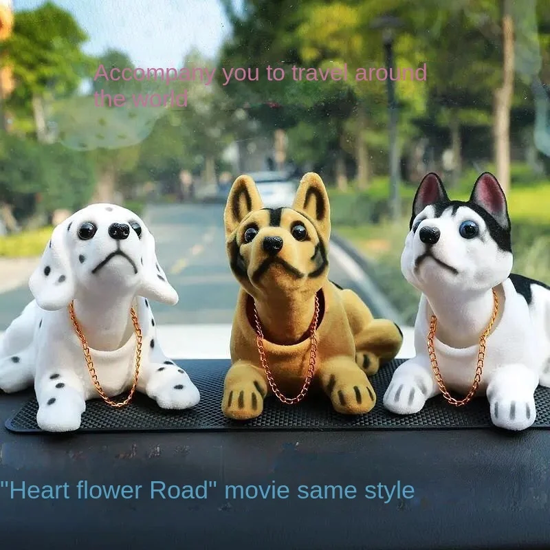 

Car dashboard decoration simulation shaking head dog center console ornament car decoration gift car interior accessories pet lo