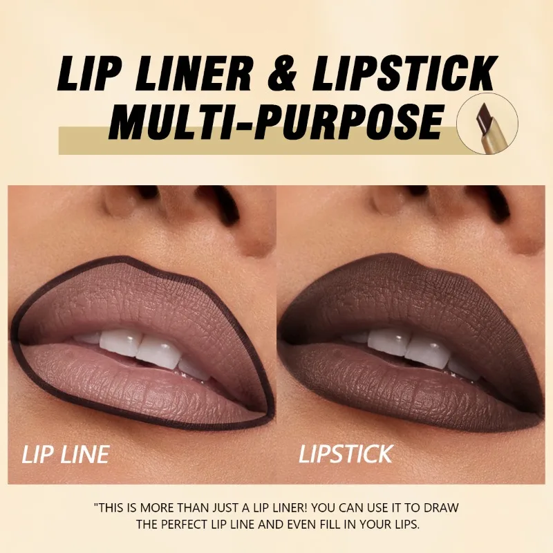 1PC Smooth Matte Lip Liner ลิปสติก - 3D ริมฝีปาก,ซ้อนทับ,สีสูง,ยาวนาน, เหมาะสําหรับวันที่และความต้องการรายวัน