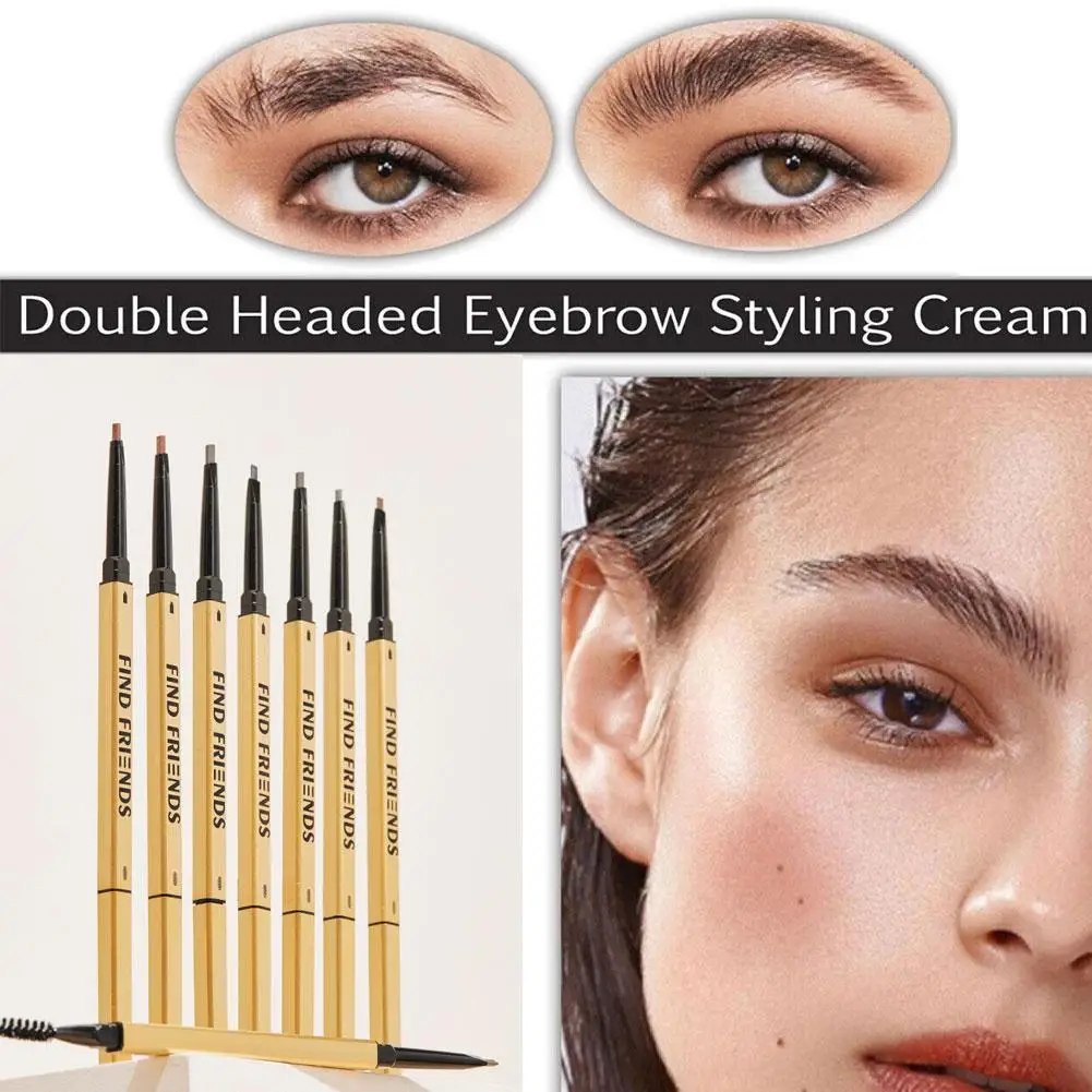 Double Eyebrow Pencil Automatic Rotation Golden Long Coffee Makeup Gray Eyebrow Pen Lasting Brown Black Pencil Waterpr Z9v2