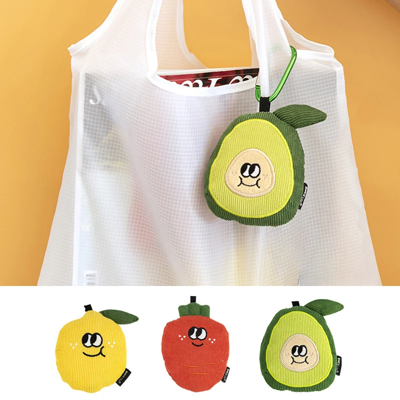 Lovely Funny Lemon Bag Keychains Cartoon Fruit Doll Cute Keychains With Storage Bag For Storage Original Design Keys Assessories