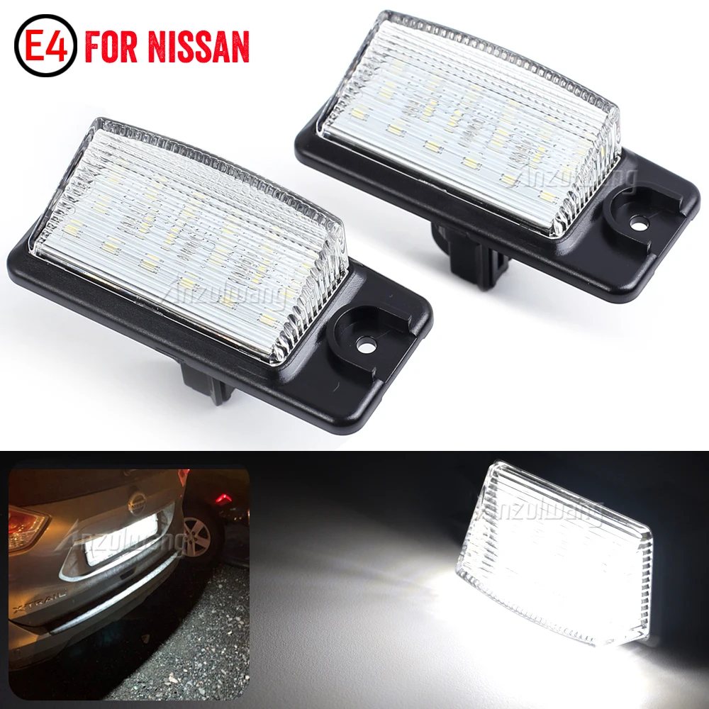 2x For NissanX-Trail T32 Maxima Rogue NV1500 Murano Altima LED License Plate Lights Rear Tag Lighting Lamp