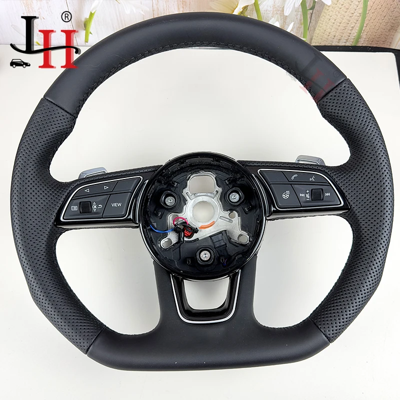 

Fully perforated leather steering wheel with heating, suitable for Audi A4 B9 RS3 RS4 RS5 A3 A5 S3 S4 S52017 to 2021