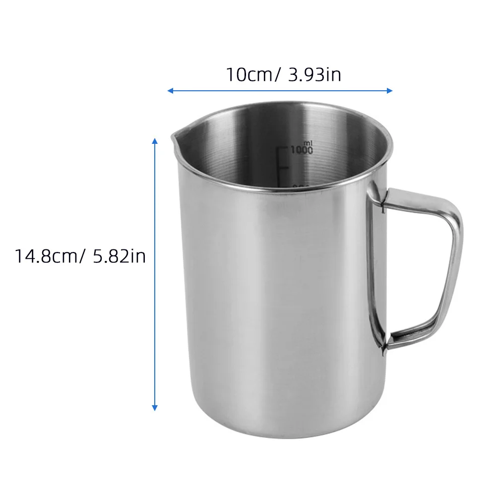 1000Ml Stainless Steel Measuring Cup Graduated Beaker For Laboratory Kitchen Use Durable Rustproof Scale Lab Equipment Teaching
