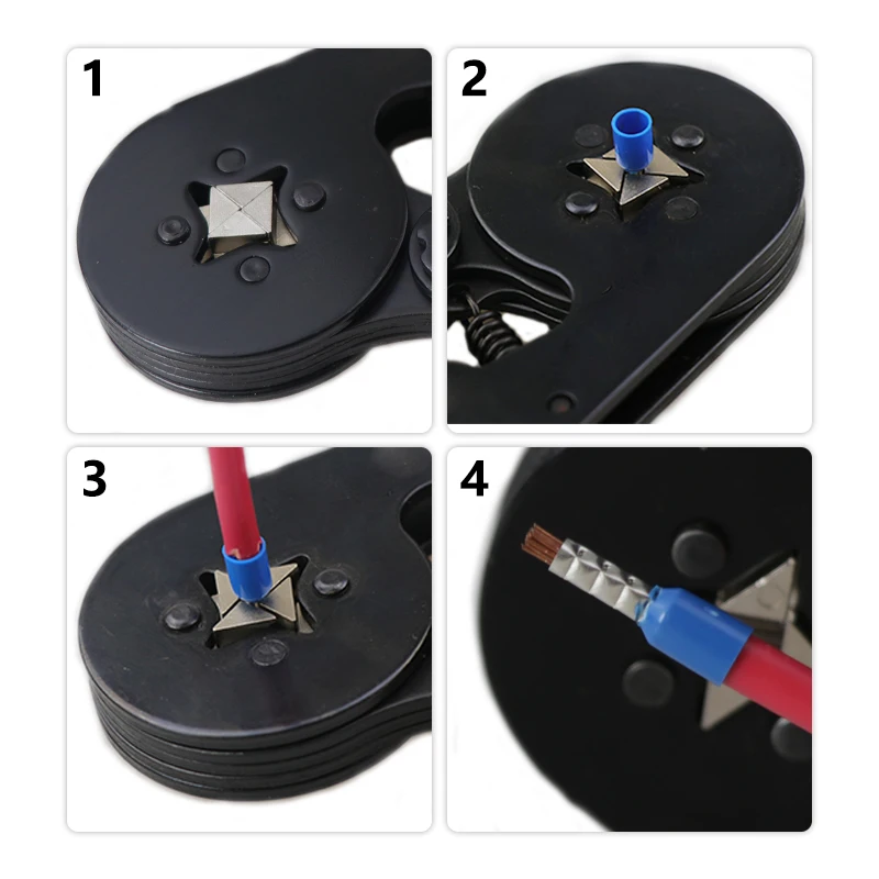 Crimping Pliers Ferrule Sleeves Tubular Terminal Tools HSC8 6-4 0.25-10mm2 Professional Electrician Adjustable Ratche