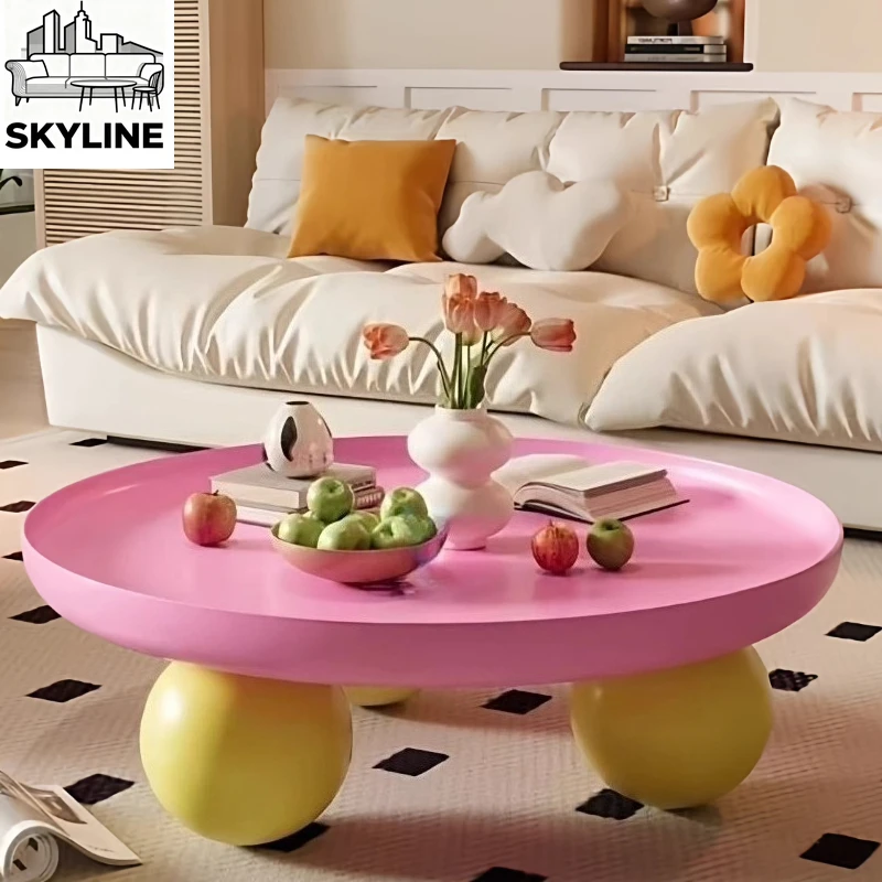 

Round coffee table living room household simple modern sofa round table