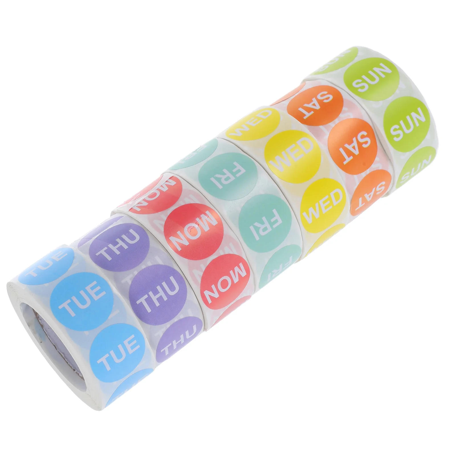 

7-рулонные наклейки с маркировкой даты, цветные еженедельные этикетки для календаря, папки для ноутбука, наклейки для дня недели