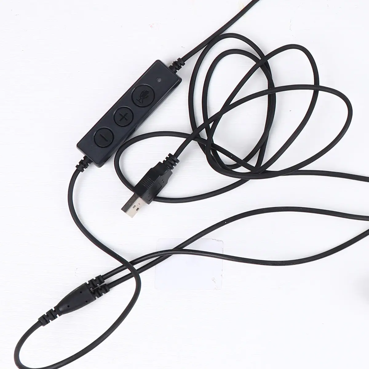 

Head-Mounted Microphone Wired Dual Ear USB Black Professional Noise Reduction Speaker Mic for Sales Voice
