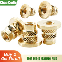 Brass Flange Insert Nut M2 M2.5 M3 M4 M5 M6 M8 Double Twill Knurled Embedded Molding Injection Nutsert Insertnut 3d Printer Nuts