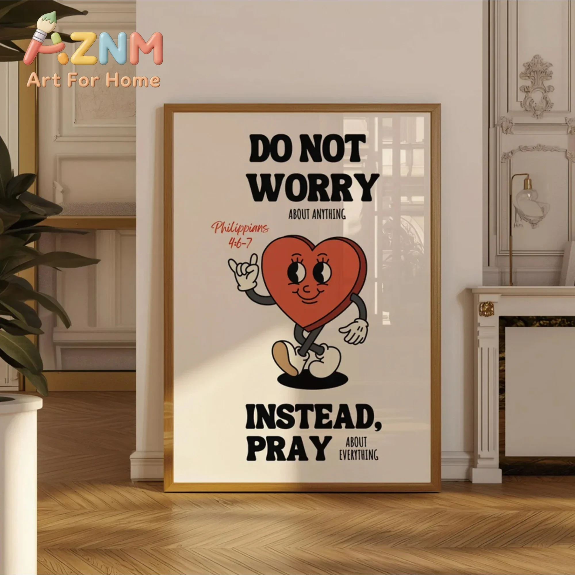 Christian Bible Verse Philippians Wall Art Print Canvas Painting Poster Picture For Living Room,Bedroom,Restaurant Home Decor