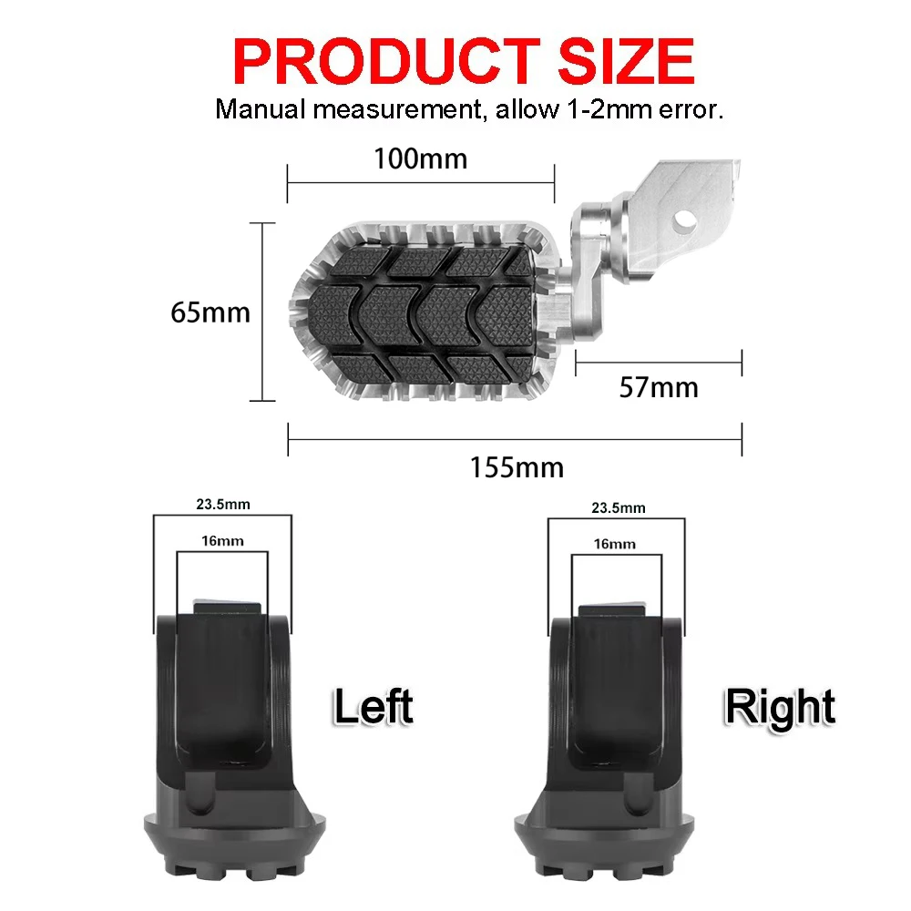 Motorcycle Foot pegs Footrest Foot Rests Accessories For BMW R1200GS GS1200 R1250GS LC ADV 2013-2024 F750GS F850GS S1000XR 15-19