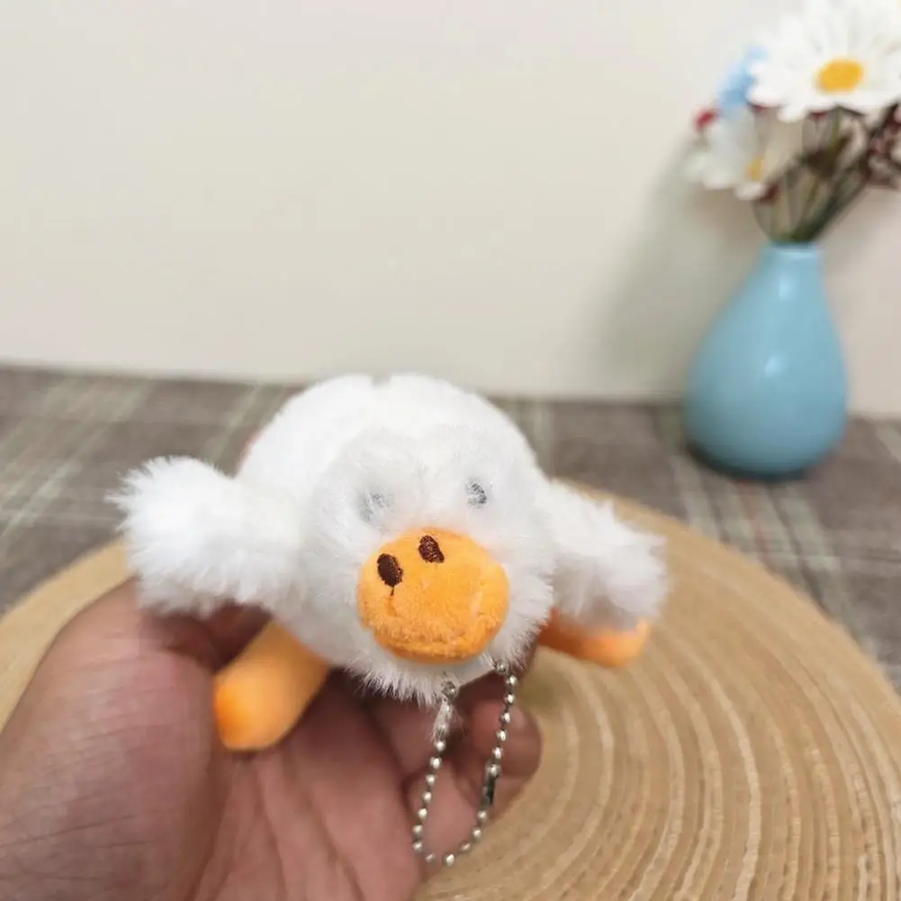 Plüsch dekoration entzückende weiße Gans Plüsch tier Schlüssel bund Anhänger Rucksack Ornament gefüllt Plüsch puppe DIY für Kinder