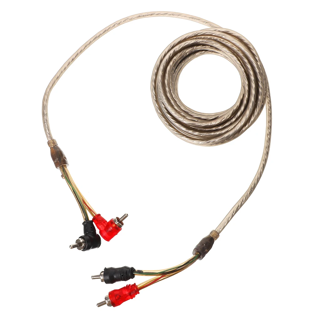 

Car Audio Speaker Connectors RCA Subwoofer Wire Copper Bass Amplifier Kits Durable Clear Transmission Universal Speaker Cable