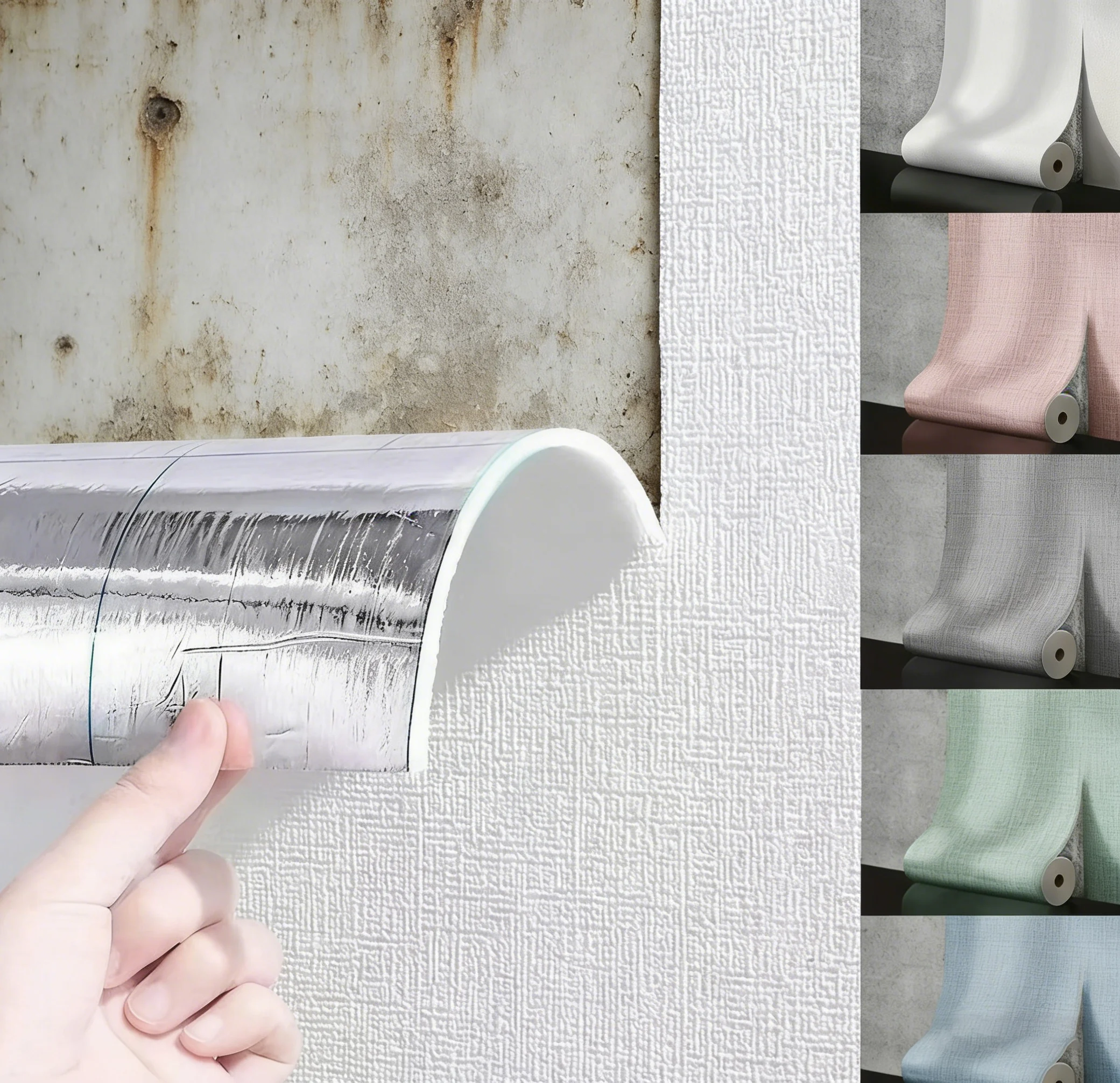 50cm Self-Adhesive 3D Linen Foam Wall Panel PVC Texture Waterproof Soundproof Removable Peel and Stick Wall Sticker Home Decor