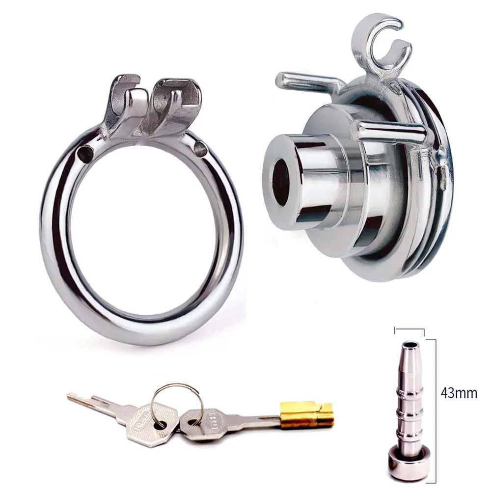 Upgrade Curve Small Sissy Cock Cage Flat Negative Chastity Cage Penis Lock With Invisible Cock Ring BDSM Sex Toy For Men Gay