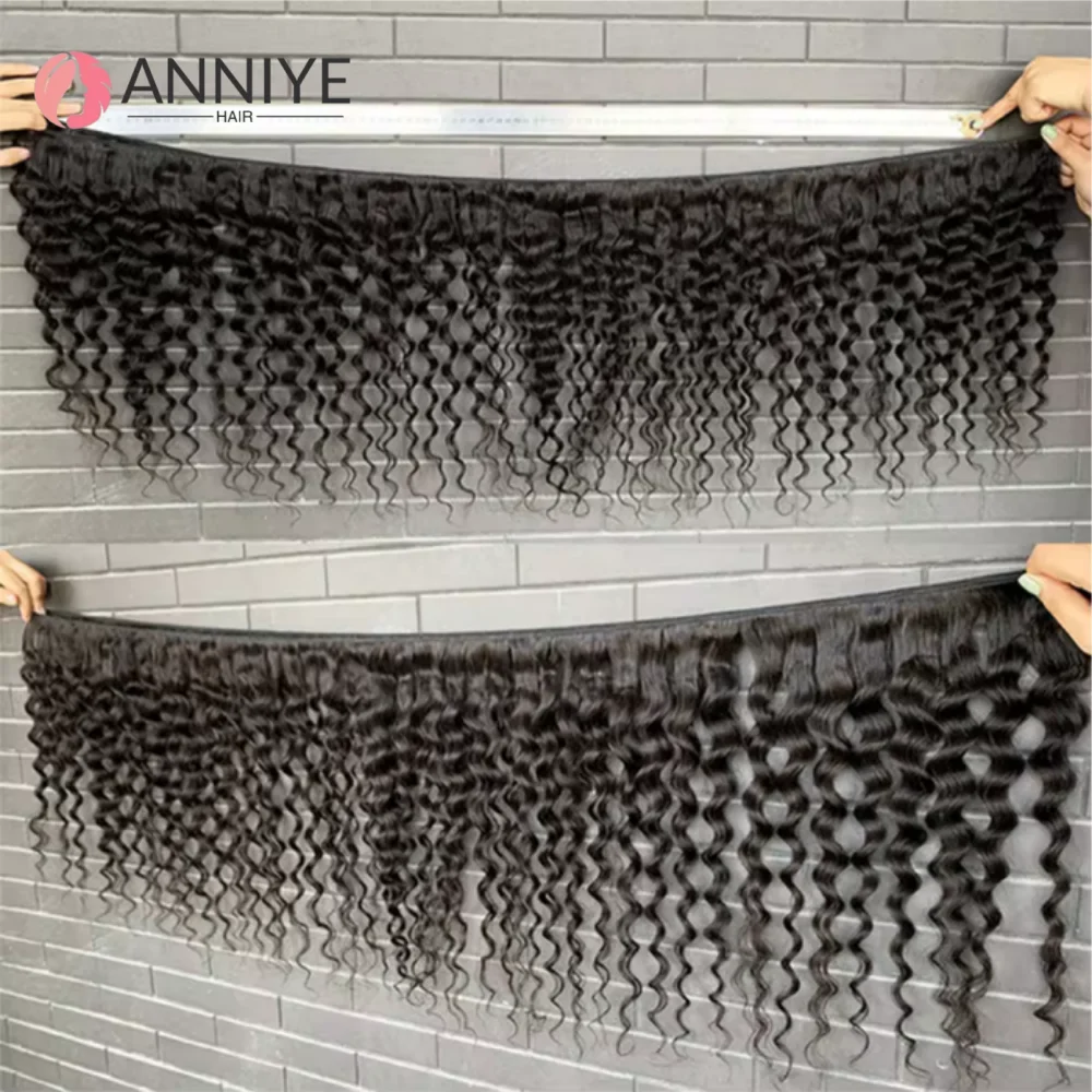 Bundel Rambut Manusia Gelombang Dalam 30 Inci Bundel Keriting Ekstensi Rambut Manusia Tenun Brasil 1/3/4 Buah 100% Bundel Rambut Mentah