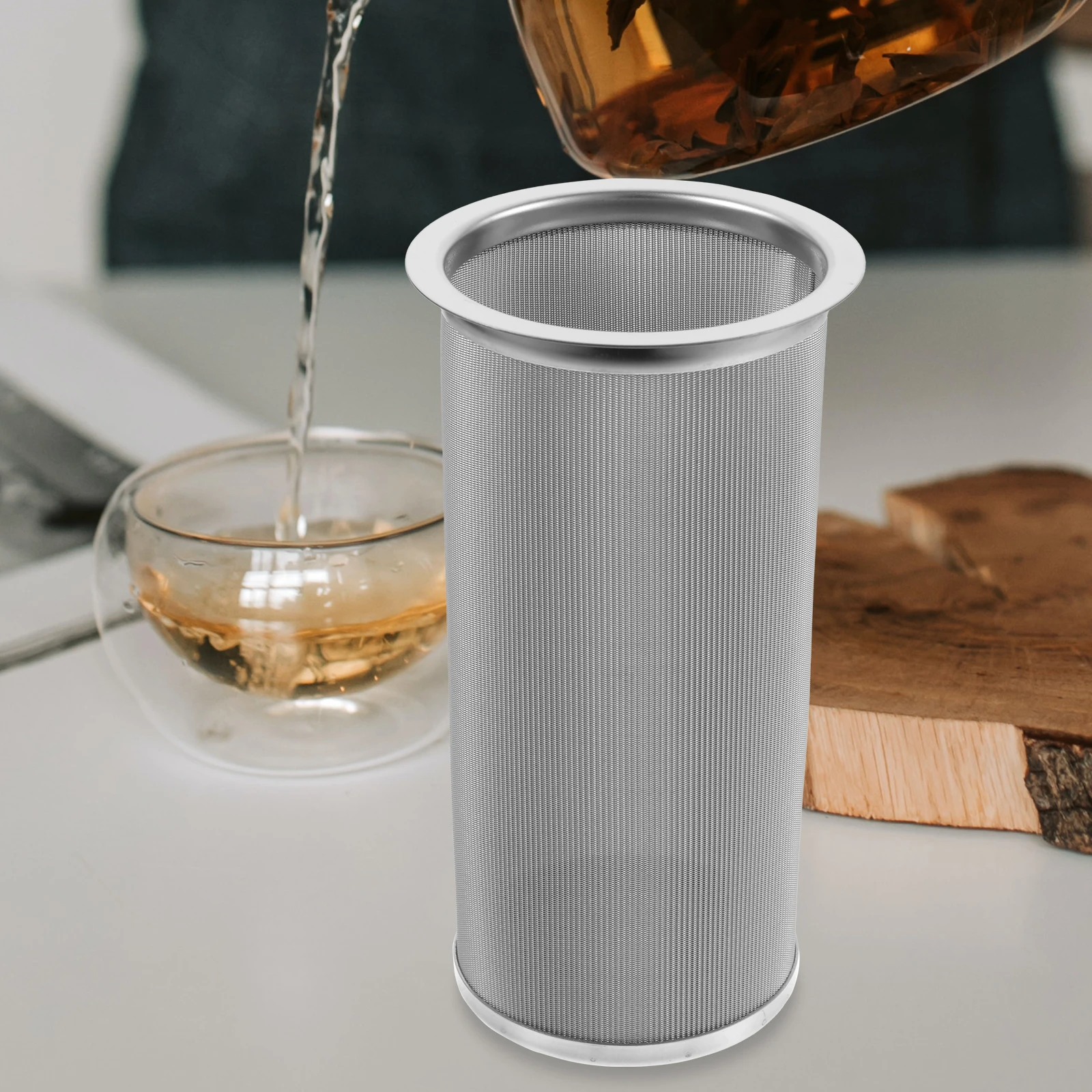 

Stainless Filter Cartridge Tea Strainer Mesh Kitchen Bar Accessories Reusable Fine Strainer Easy Clean
