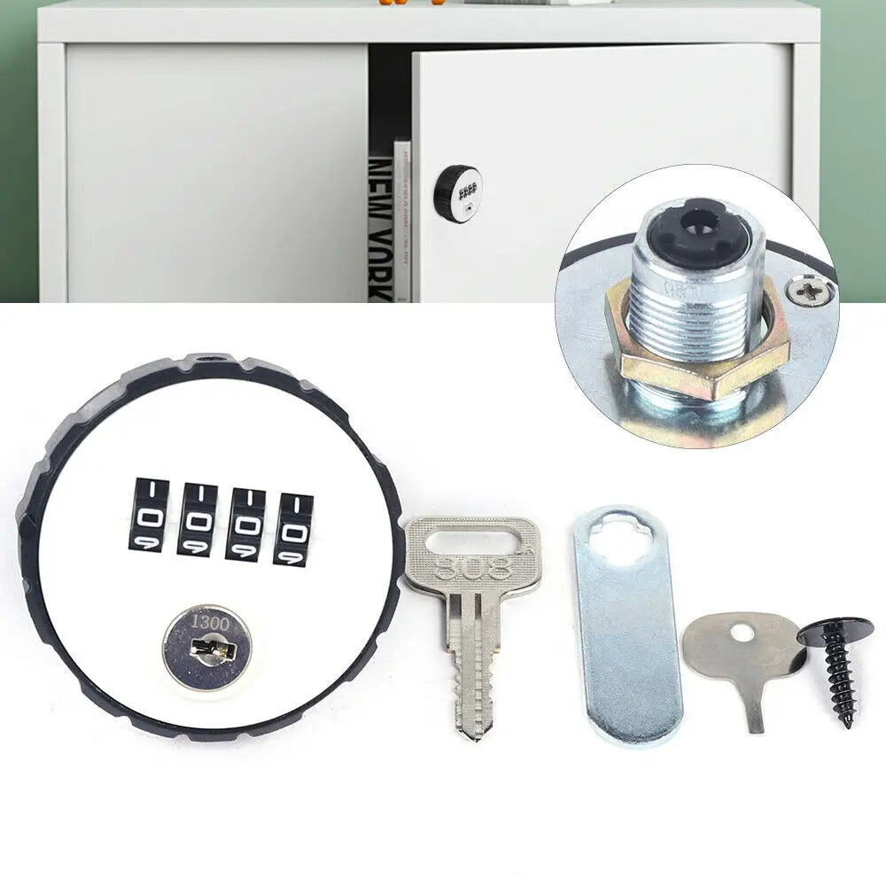 4-digit Combination Cam Lock Code Lock Cabinet Lock with Keys for Home Furnitures