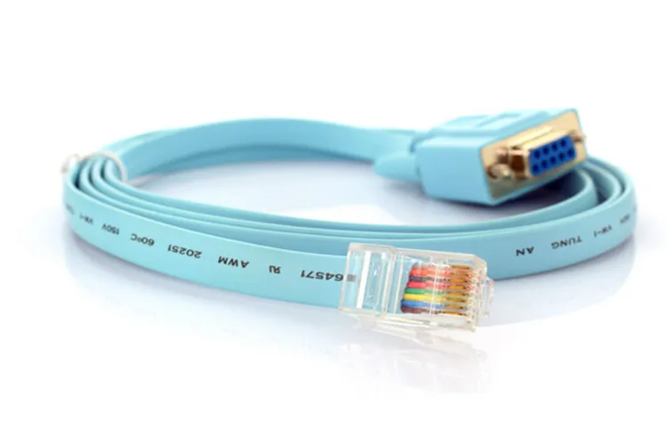 Cable adaptador de red de 1,5 m y 6 pies, Cable de consola Cisco RJ45 Cat5 Ethernet a Rs232 DB9 COM, enrutadores hembra de serie, color azul