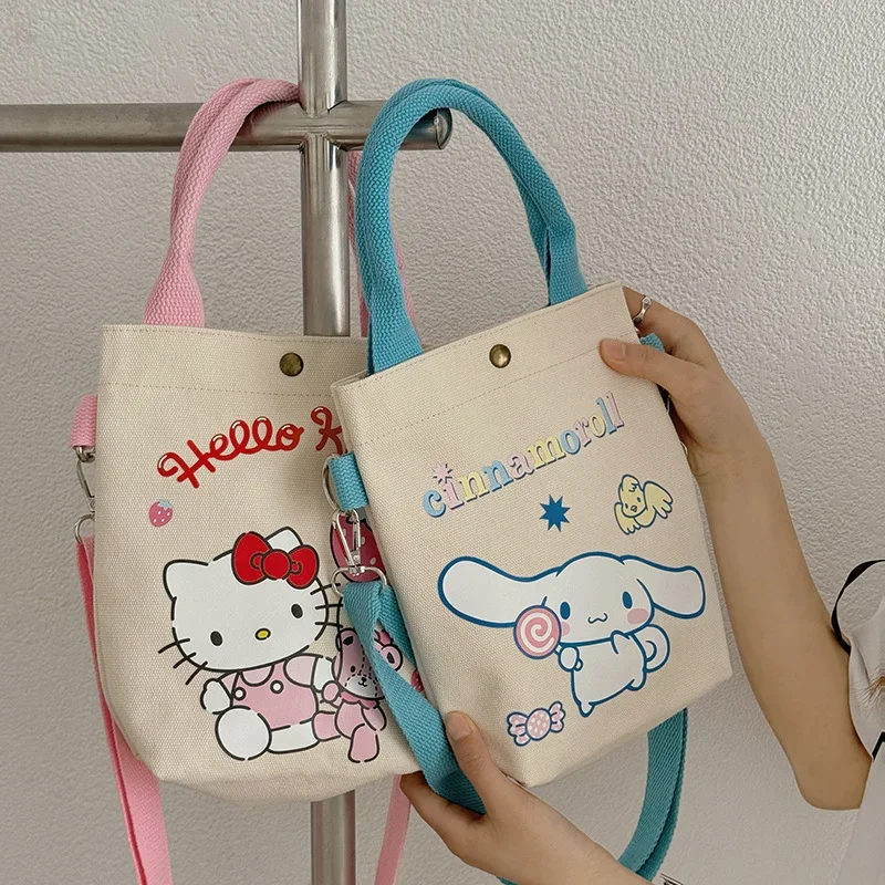 Sanrio Jade Cinnamon Dog Cartoon Printed Mini Crossbody Canvas Bag Cute Kulomie Handbag Casual Going Out Shoulder Satchel