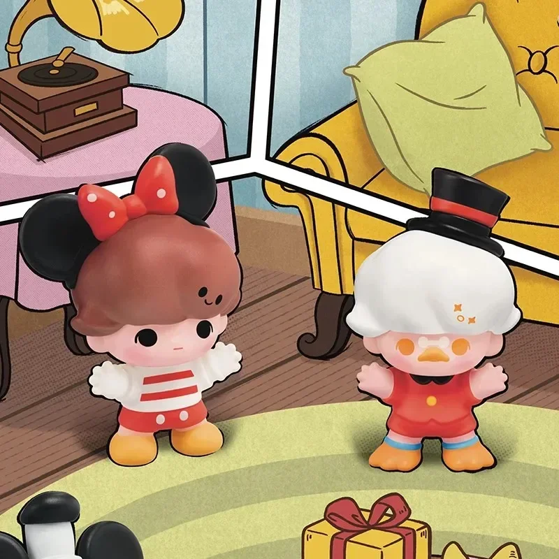 POP MART POP BEAN DIMOO WORLD x DISNEY Classic Series (3 قطع por paquete) 1 unidad/10 piezas صندوق أعمى ألعاب Kawaii Anime