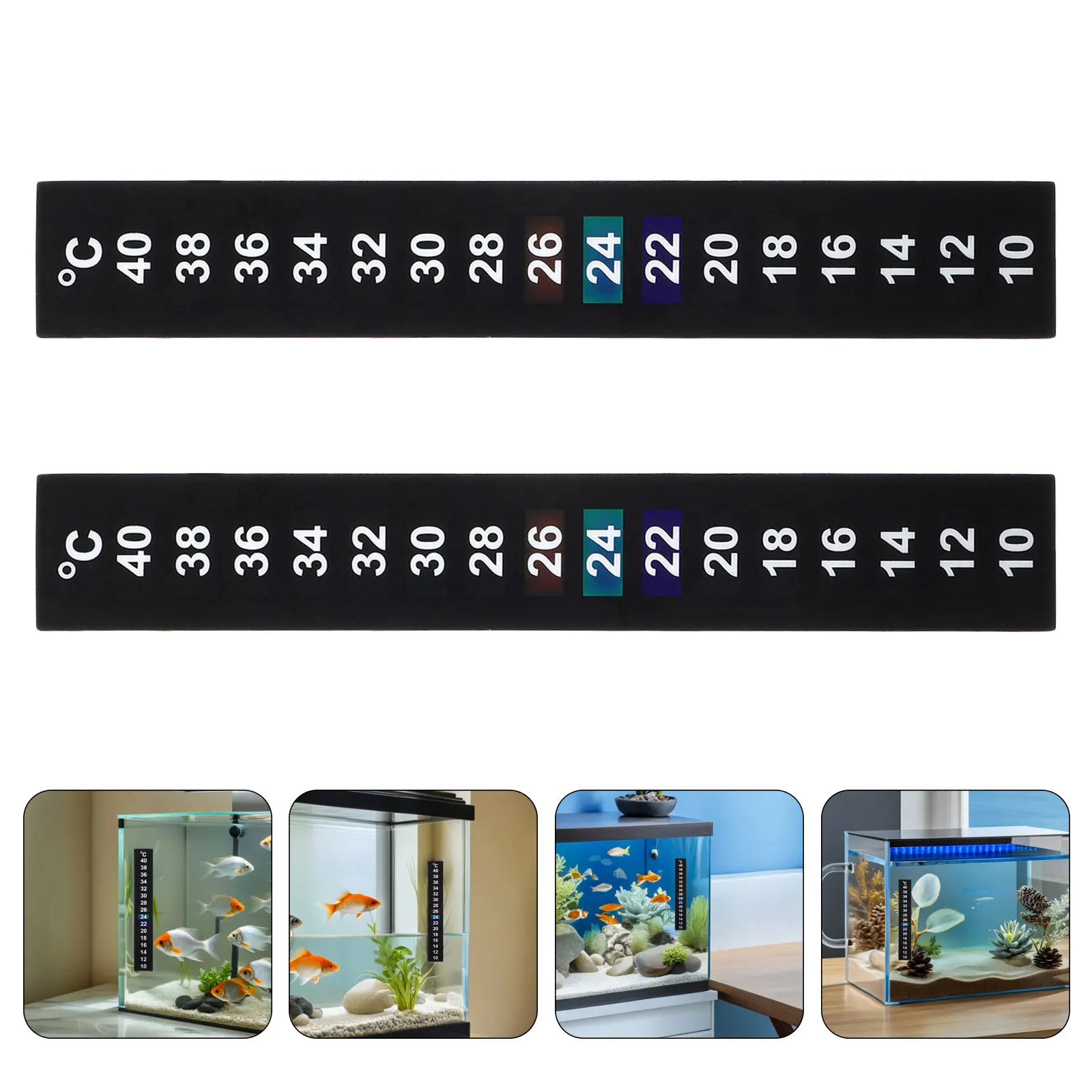 

12Pcs LCD Strip Thermometer - Reusable Temperature Control Stickers for Aquarium Terrarium Fermentation Jars Refrigerator