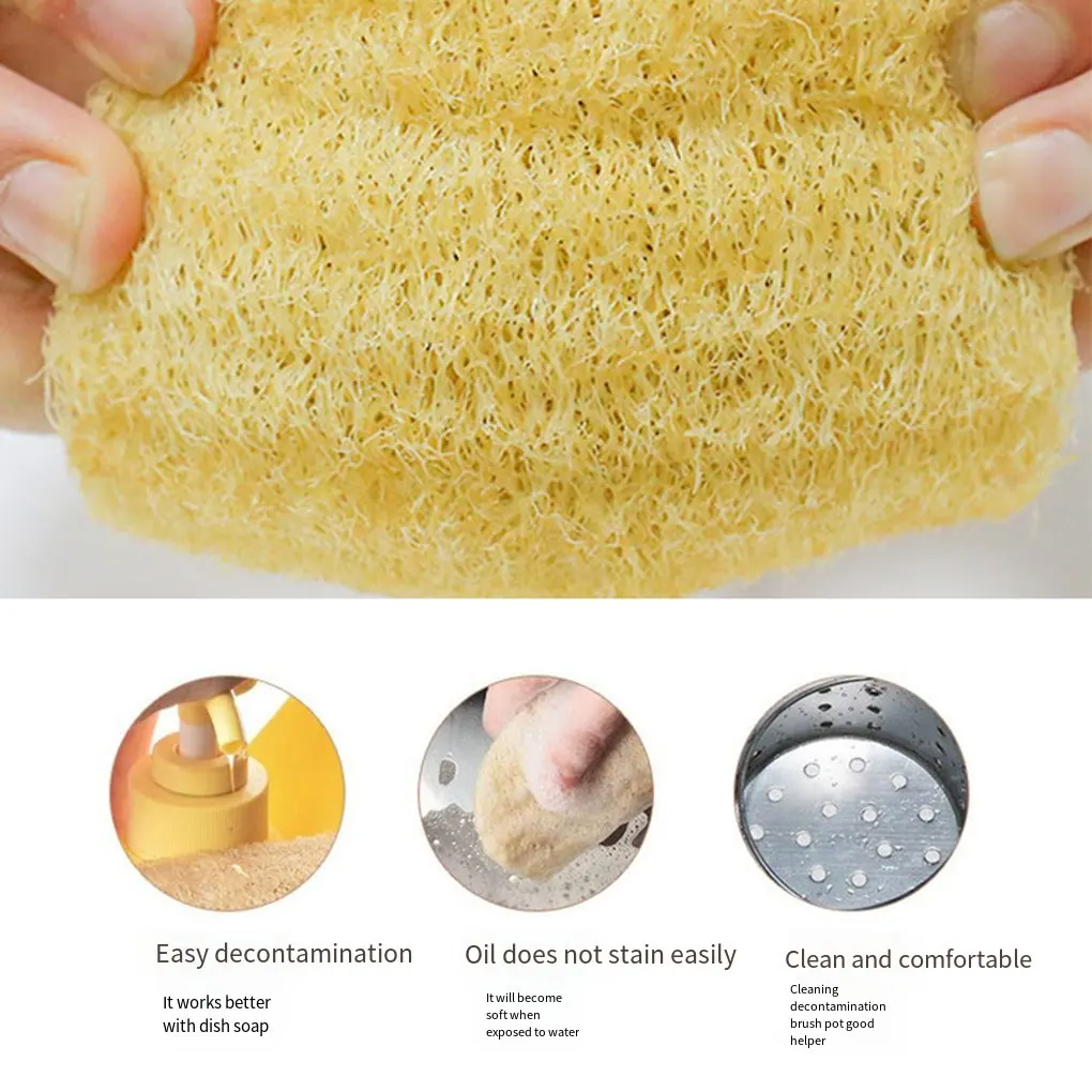 4piece Kitchen Dish Loofah Pollution-free Cloth For Easy Cleaning No To Detergent For Cleaning. As Shown