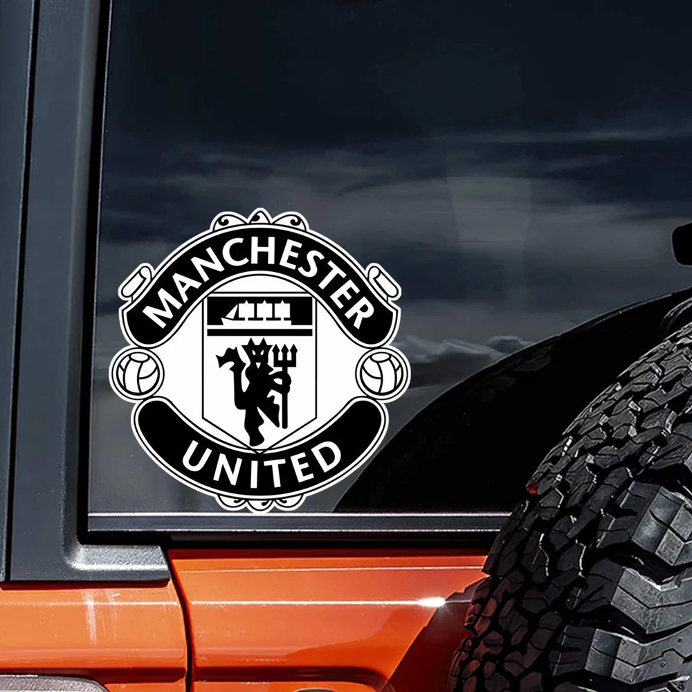 Hаклейка на авто ФК Манчестер Юнайтед монохром Car Sticker, Suitable for Laptop, Car, Truck, Van, SUV, Motorcycle, Wall, Bumper