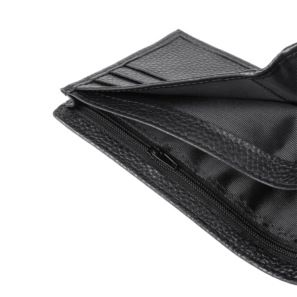 1161 Men's Leather Wallet Classic Style Cowhide Wallet Black Business Money Bar Retro Casual Thick Layered Card Bag