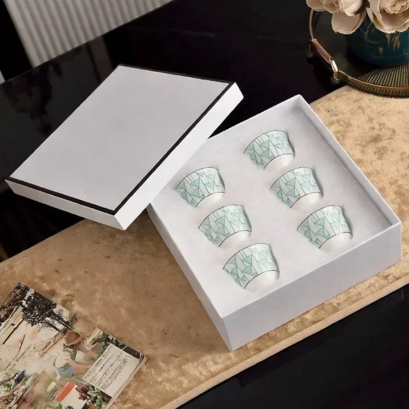 New Arrival High Appearance Turkish Style Simple Bone China Espresso Cup Middle East Cup Gift Set