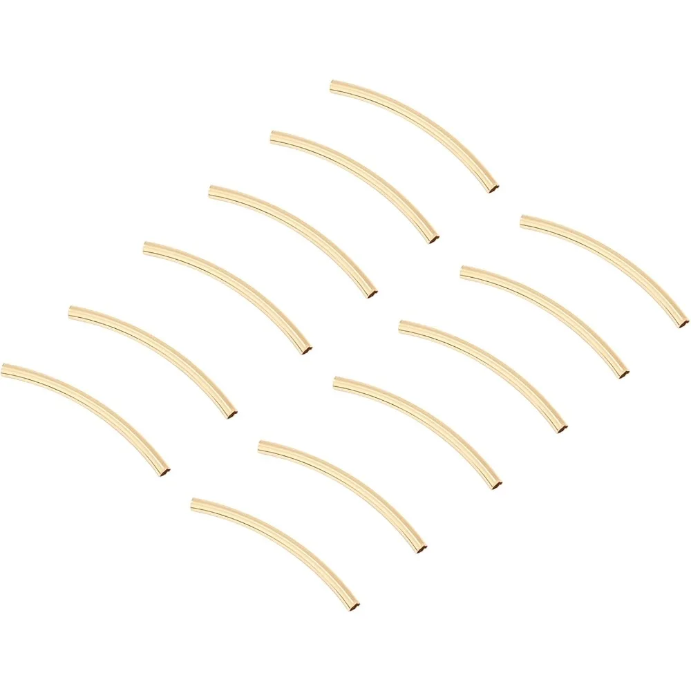 

30 шт., 14 К позолоченные бусины с лапшой, латунные трубчатые бусины-разделители, длинные бусины-разделители для ожерелья с проволокой памяти, сделай сам