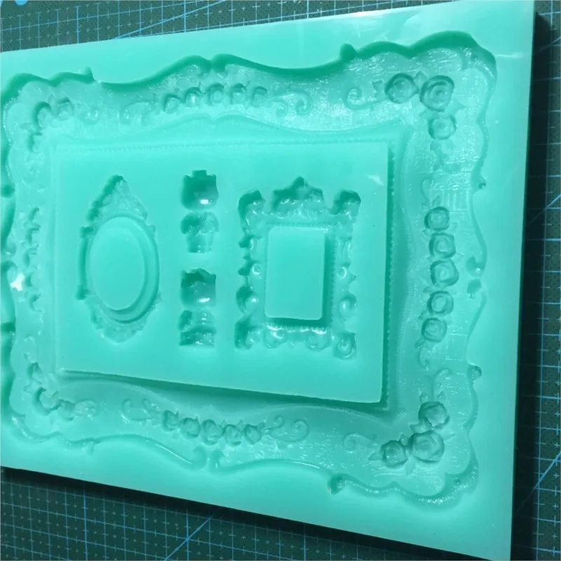 Frame Silicone Rubber Flexible Food Safe Mold Clay Mold Gum Paste Aroma Stone Moulds Mould- Resin, Chocolate Silicone PRZY 001