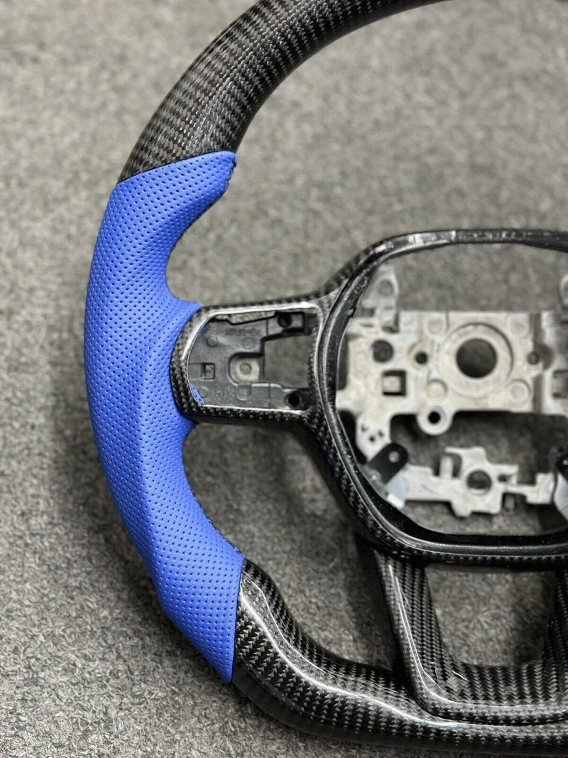 Echtes Carbonfaser-Lenkrad mit blauem Leder für Honda Civic 11. Generation 2022-2025 – Detail 3