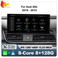 For Audi Q5L 2018 - 2019 Car Radio Multimedia Video Player Navigation GPS Android 14 Wireless CarPlay WIFI Touch Screen No 2DIN