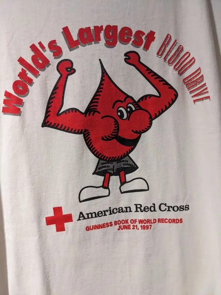 Vintage World Largest Blood Drive American Redcross White X-Large T-Shirt