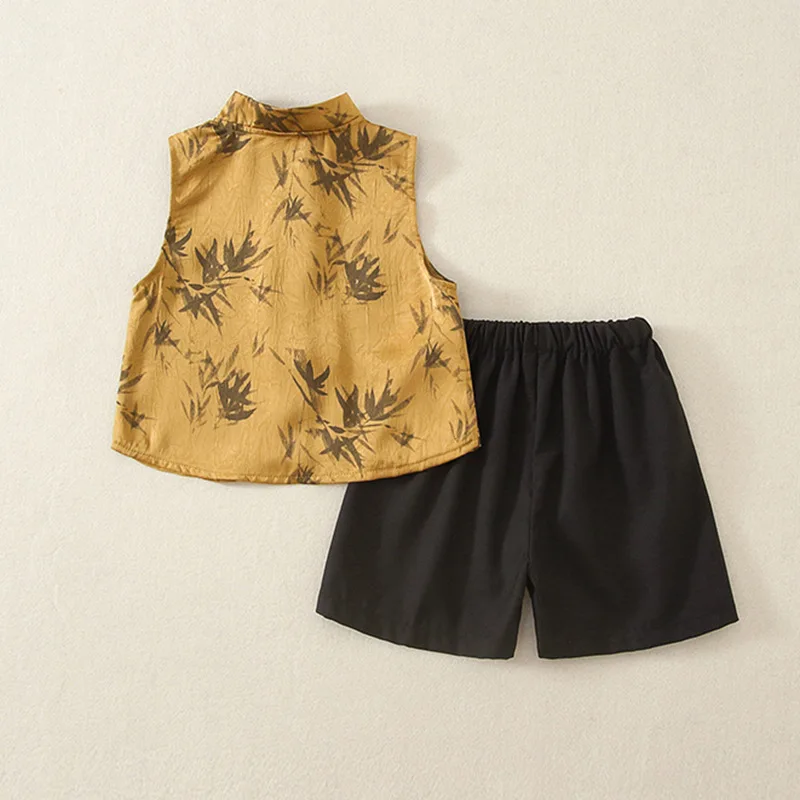 Boys' Chinese-style Children's Summer Clothing 2026 New Model high-end t-shirt For girls, baby-sized, Thin Style, two-piece Set