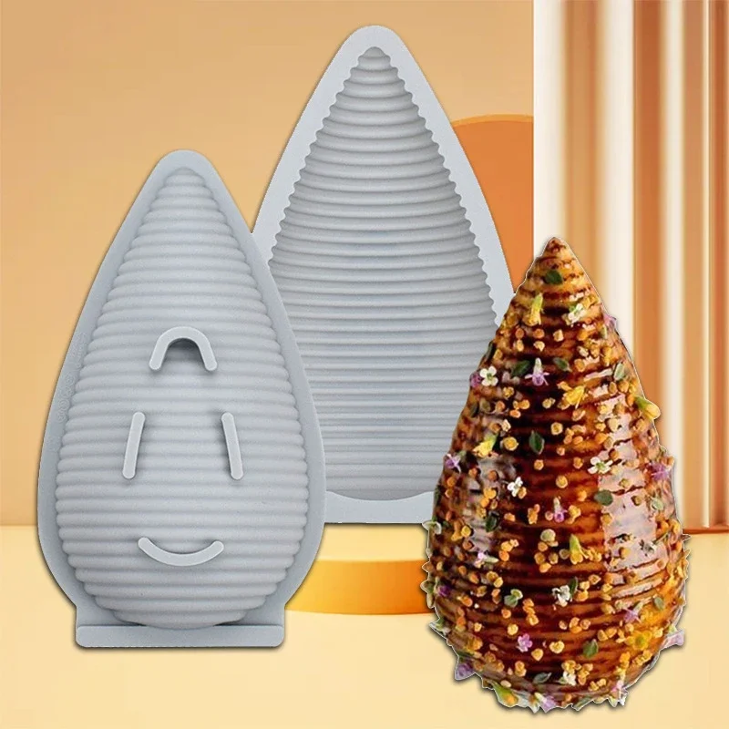 2 Pcs Ripple Easter Egg Silicone Cake Mold Hand Drawn Easter Egg Chocolate Mould Easter Day Kitchen Dessert Baking Tools