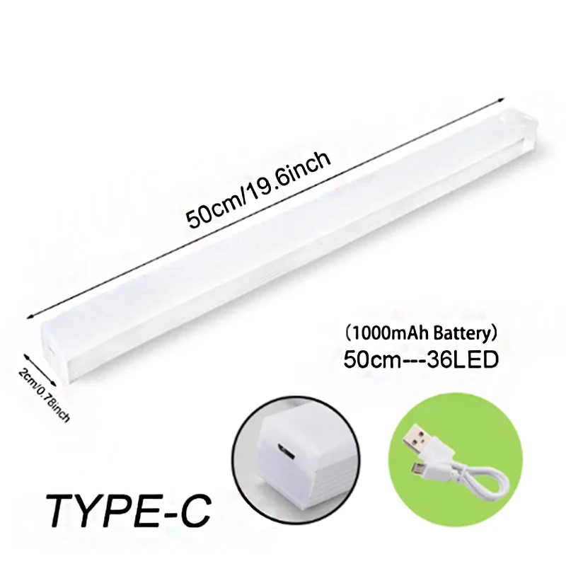 LED Motion Sensor Light Wireless LED Night Light Type C Rechargeable Light Cabinet Wardrobe Lamp Staircase Backlight For Kitchen