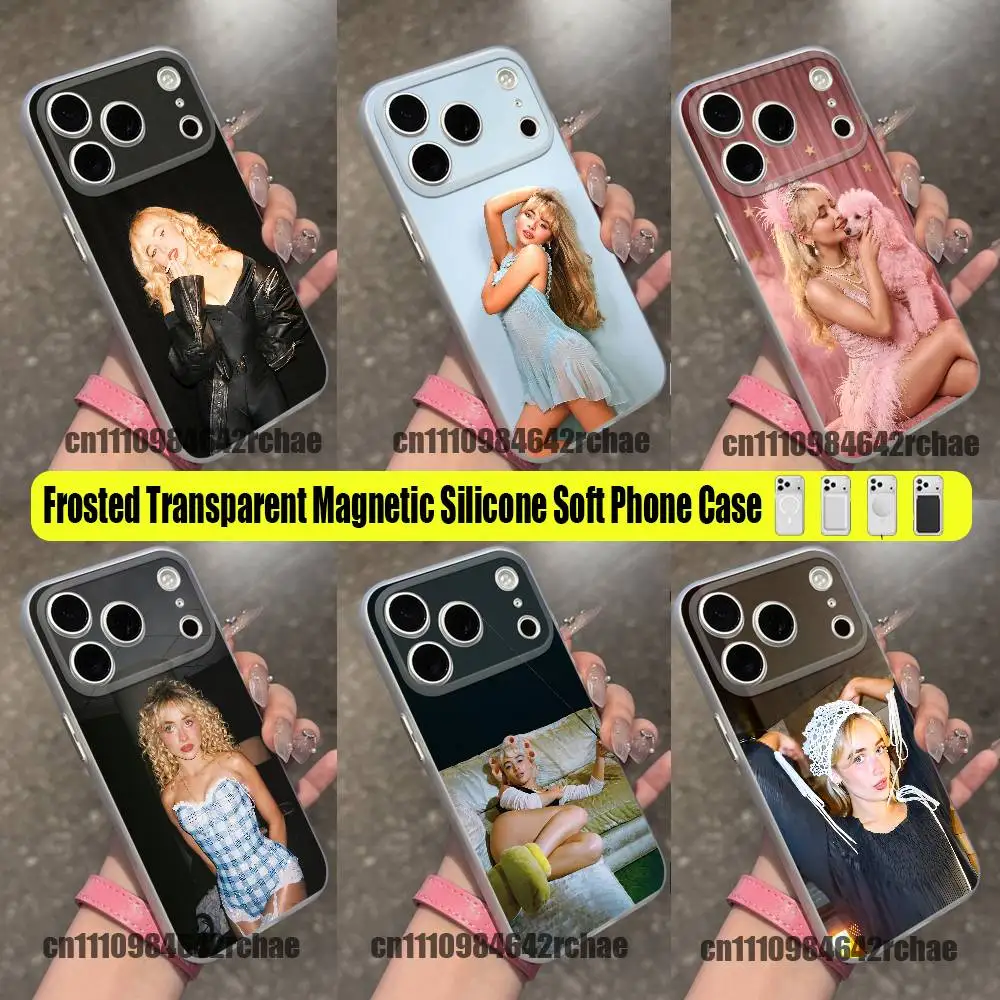 For Sabrina Carpenter Phone Case For iPhone 15 17 12 14 13 18 16 11 Plus Pro Max Mini For Magsafe Magnetic Clear