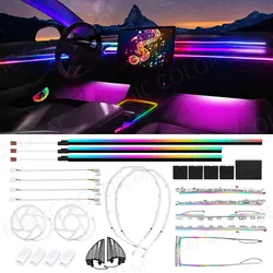 For Tesla Model 3 Y 2021 2022 2023 2024 Ambient Light LED Atmosphere Lamps Car Interior Symphony RGB Backlight Rotating Speakers